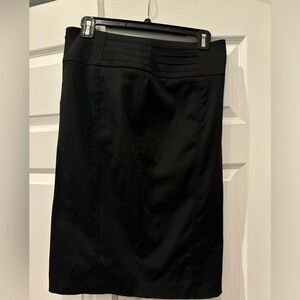 KENAR black satin finish knee length skirt 6